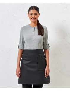 P-PR135-Division Waxed Look Denim Waist Apron 2